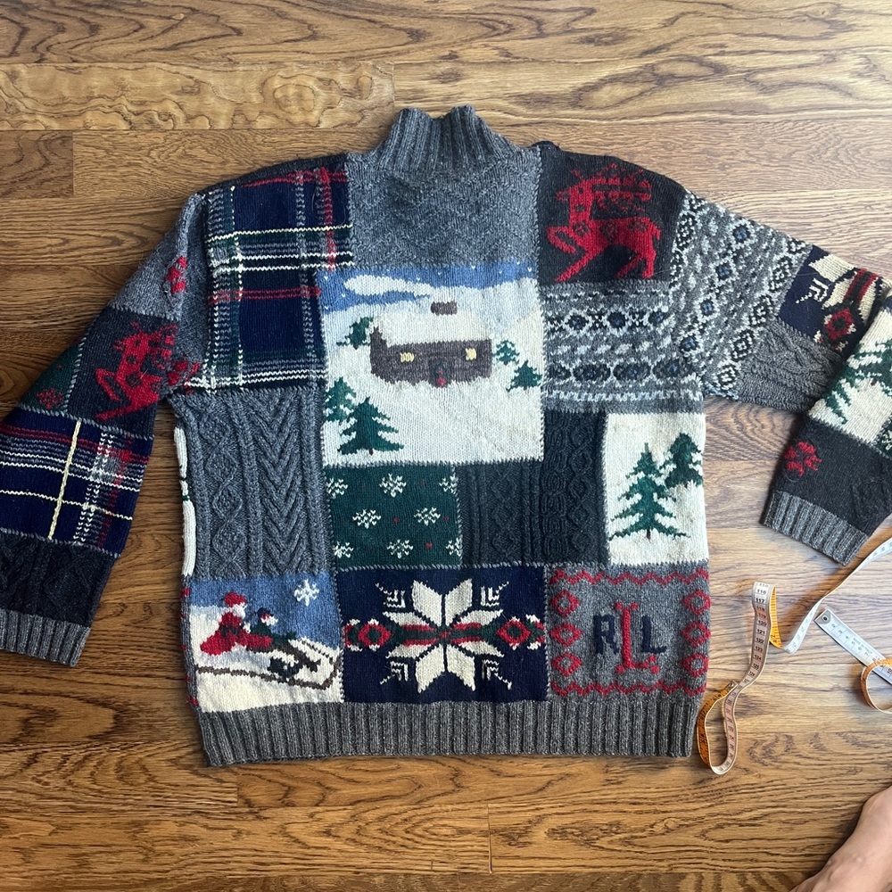 Handknit Ralph Lauren Wool Pullover Sweater
